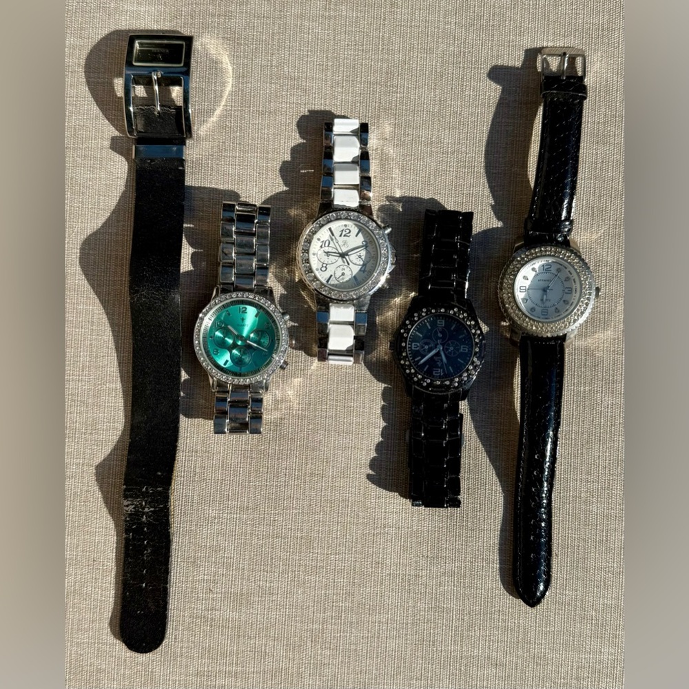 Stylish Watch Collection - Silver, Black, Green. Just need batteries